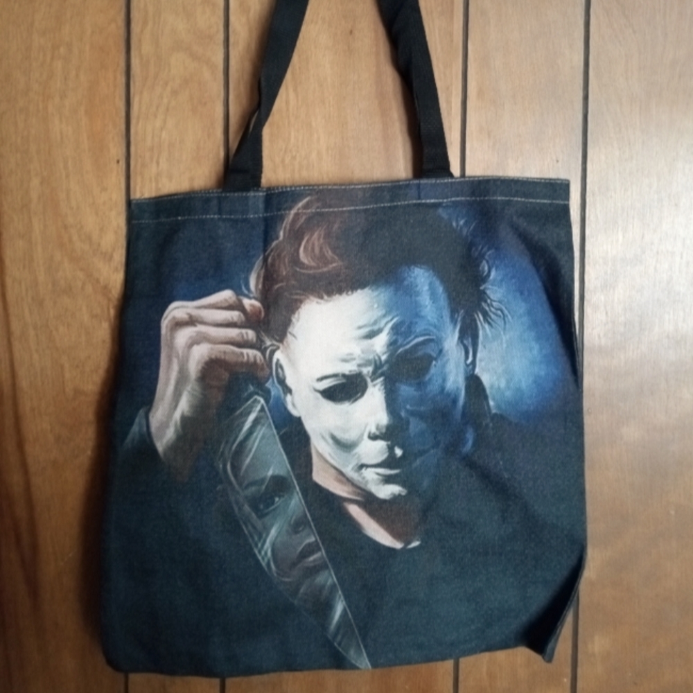 Michael Myers shopping tote bag